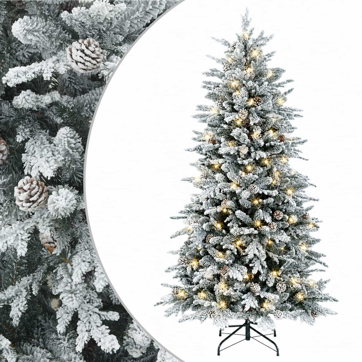Albero di Natale Artificiale con Rami Pieghevoli 120 cm 150 LED