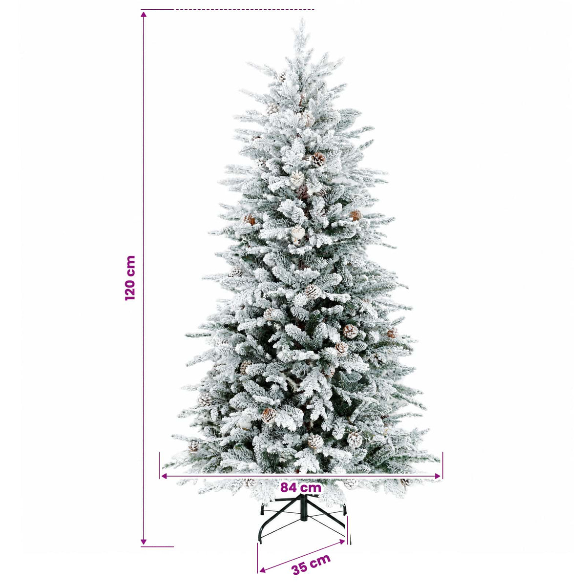 Albero di Natale Artificiale con Rami Pieghevoli 120 cm 150 LED | homemem39