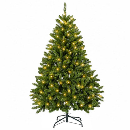 Albero di Natale Artificiale con Rami Pieghevoli 120 cm 150 LED