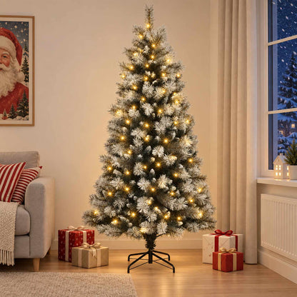 Albero di Natale Artificiale con Rami Pieghevoli 120 cm 150 LED