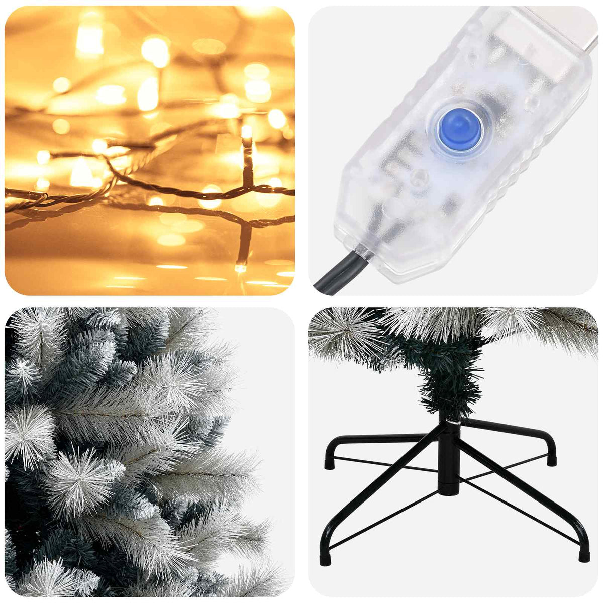 Albero di Natale Artificiale con Rami Pieghevoli 120 cm 150 LED | homemem39