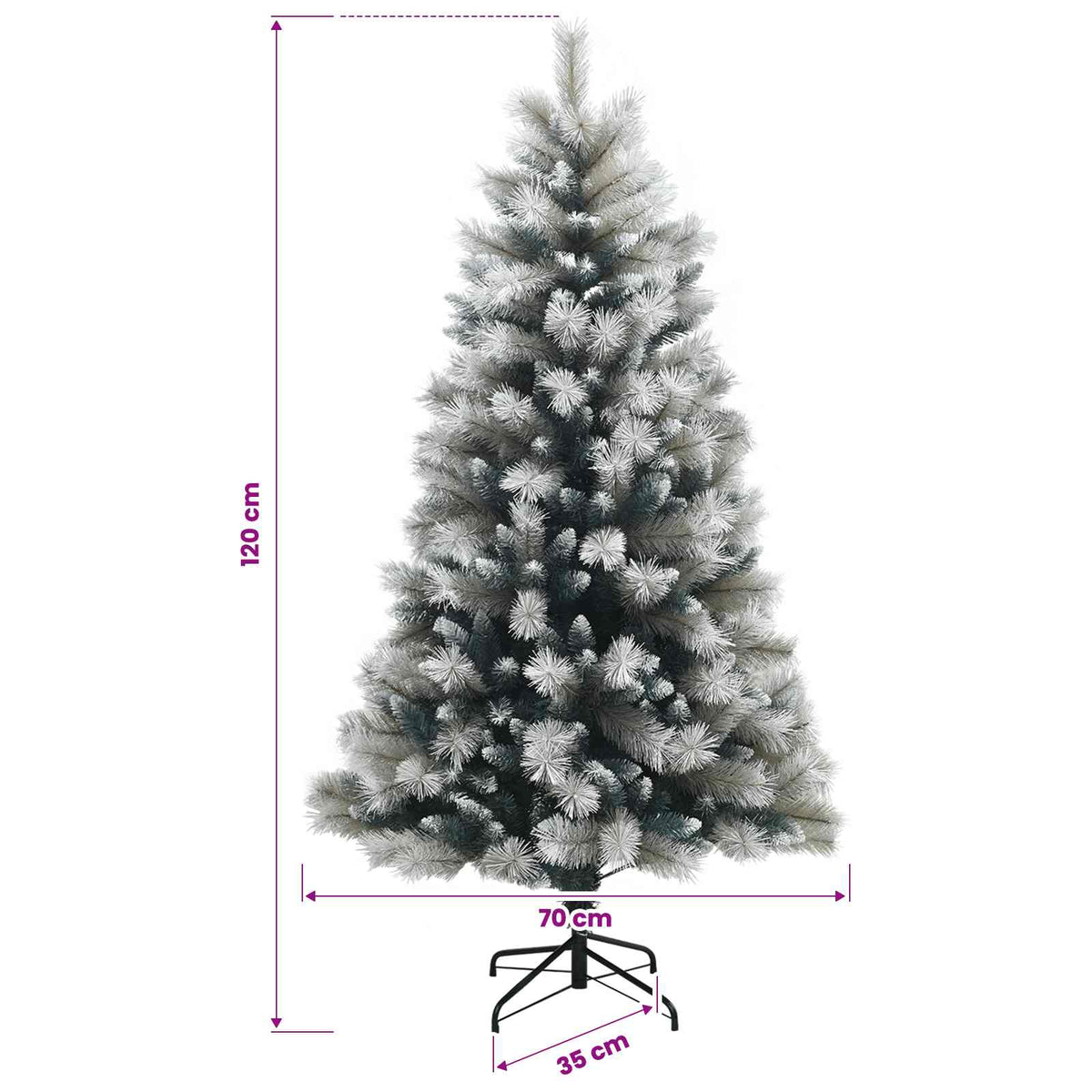 Albero di Natale Artificiale con Rami Pieghevoli 120 cm 150 LED | homemem39
