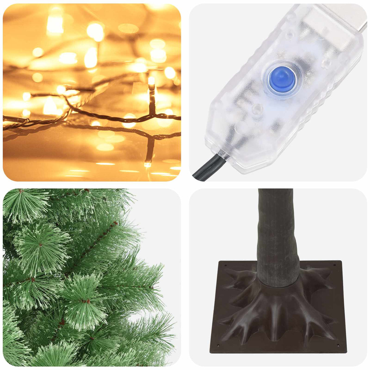 Albero di Natale Artificiale con Rami Pieghevoli 120 cm 150 LED | homemem39