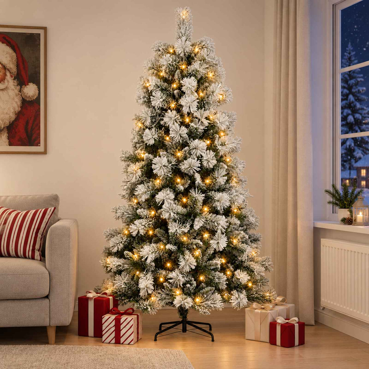 Albero di Natale Artificiale con Rami Pieghevoli 180 cm 300 LED | homemem39