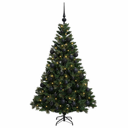 Albero di Natale Artificiale con Palline 150 cm 150 LED