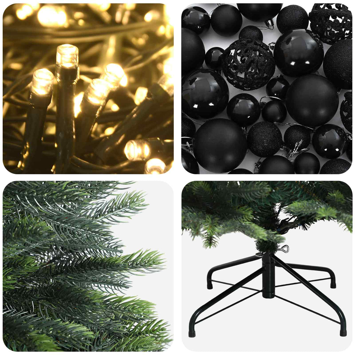 Albero di Natale Artificiale con Palline 120 cm 150 LED | homemem39