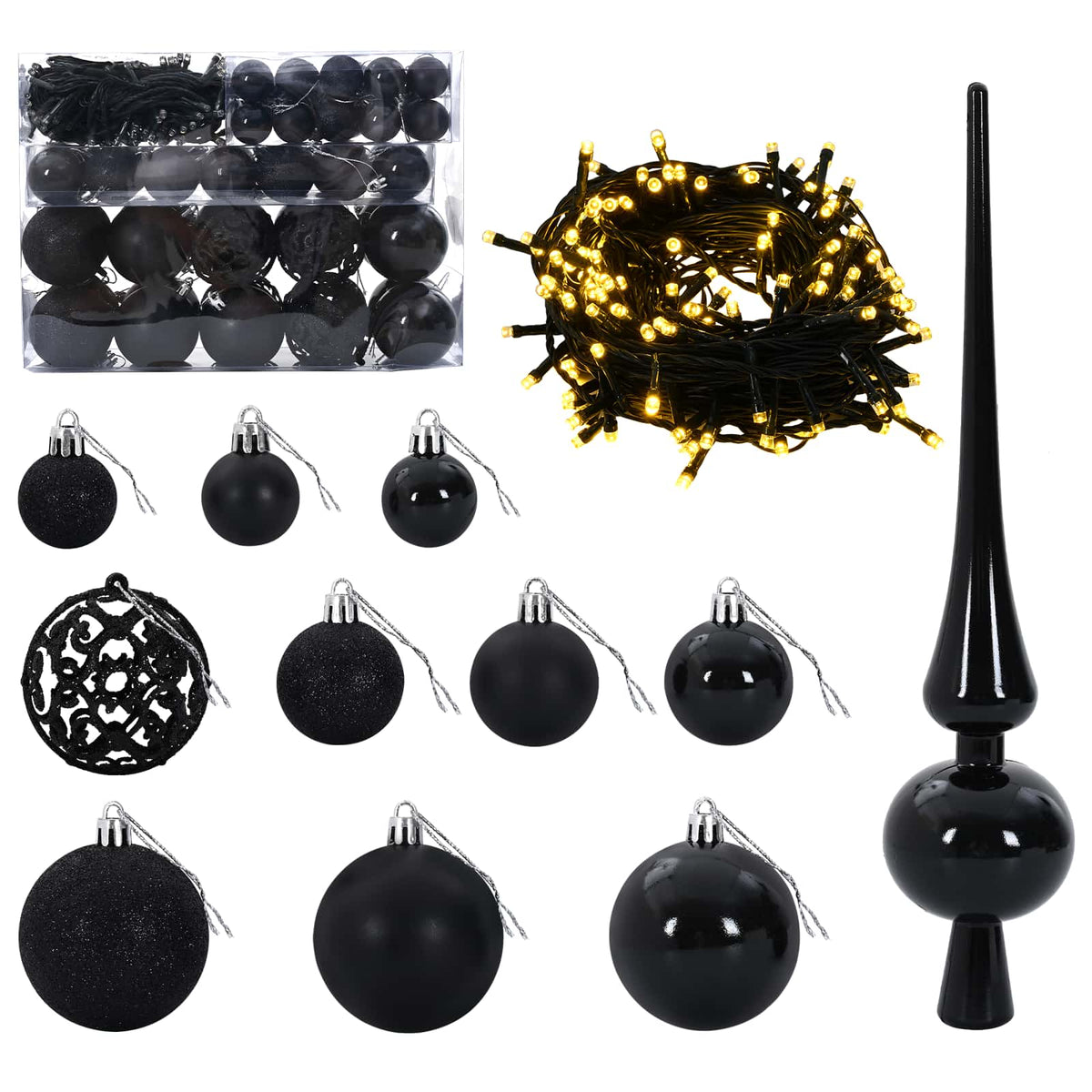 Albero di Natale Artificiale con Palline 120 cm 150 LED | homemem39