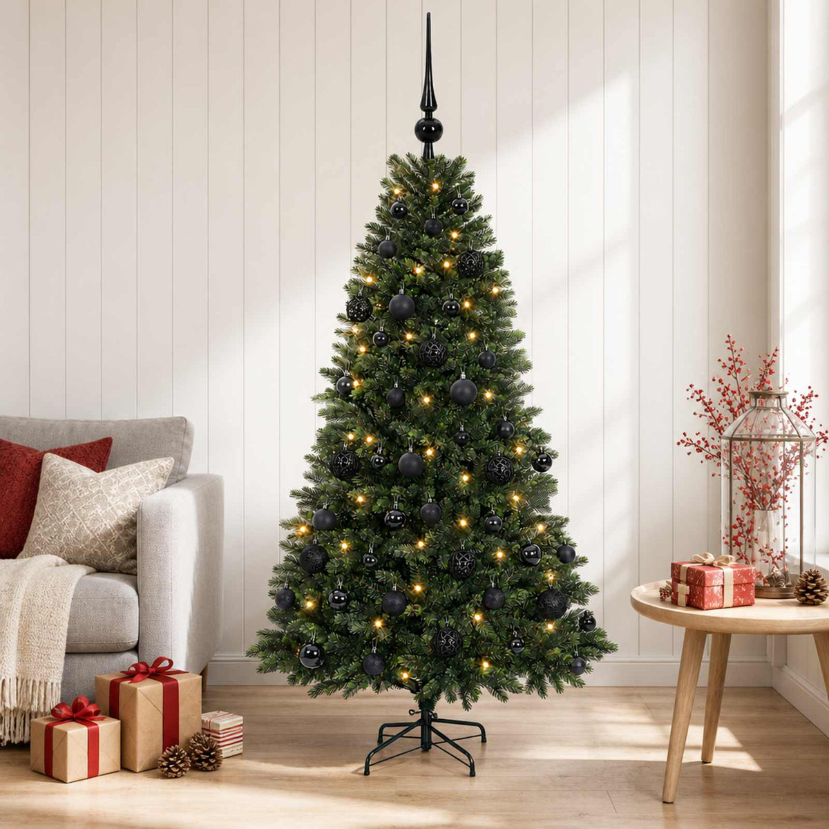Albero di Natale Artificiale con Palline 150 cm 150 LED | homemem39
