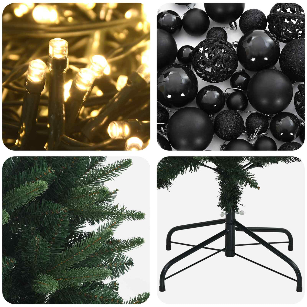 Albero di Natale Artificiale con Palline 150 cm 150 LED | homemem39