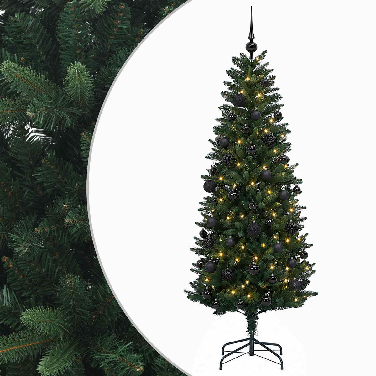 Albero di Natale Artificiale con Palline 150 cm 150 LED