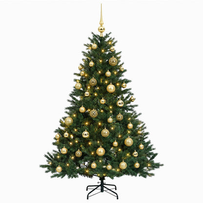 Albero di Natale artificiale con palline 120 cm 150 LED