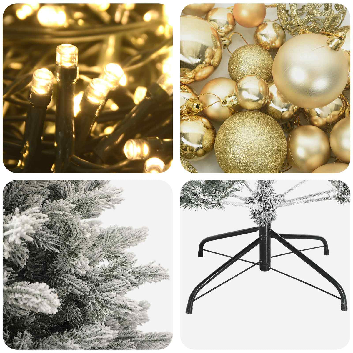 Albero di Natale artificiale con palline 120 cm 150 LED | homemem39