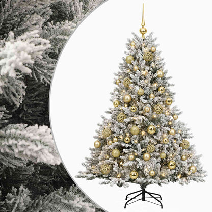 Albero di Natale artificiale con palline 120 cm 150 LED