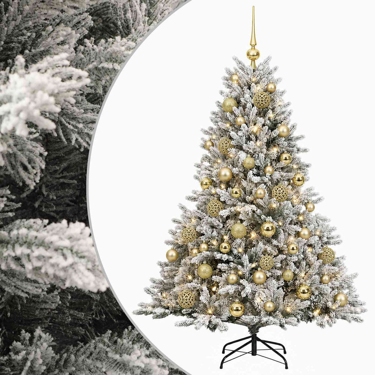 Albero di Natale artificiale con palline 150 cm 150 LED | homemem39
