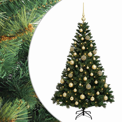Albero di Natale Artificiale con Palline 120 cm 150 LED