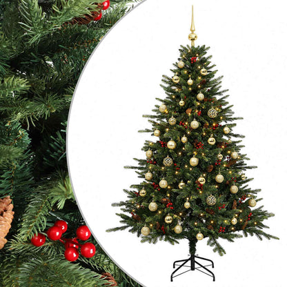 Albero di Natale artificiale con palline 150 cm 150 LED
