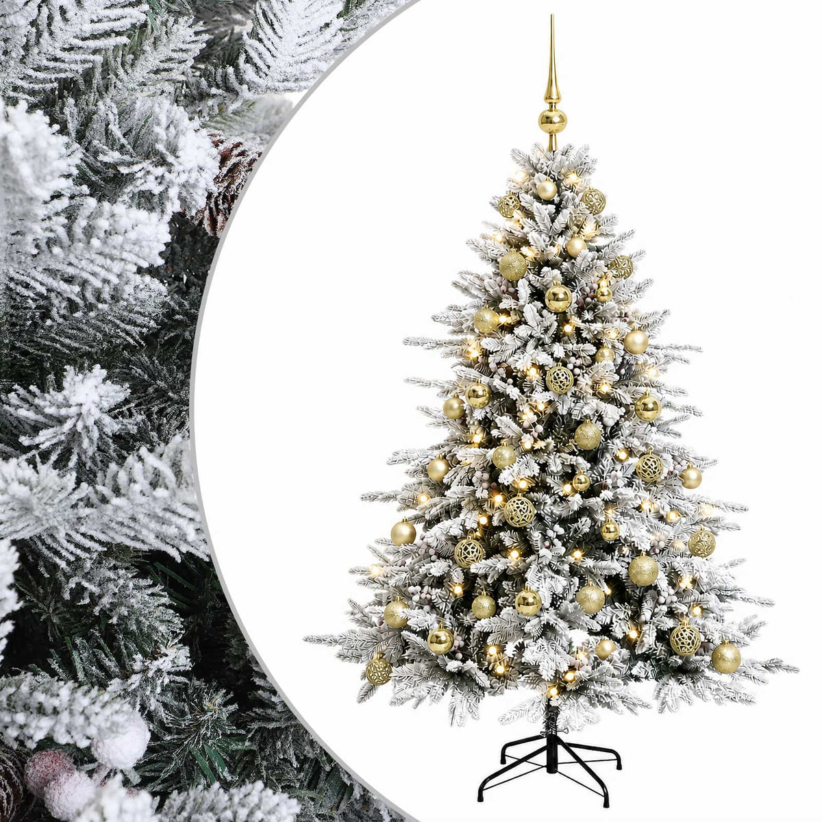 Albero di Natale artificiale con palline 150 cm 150 LED | homemem39