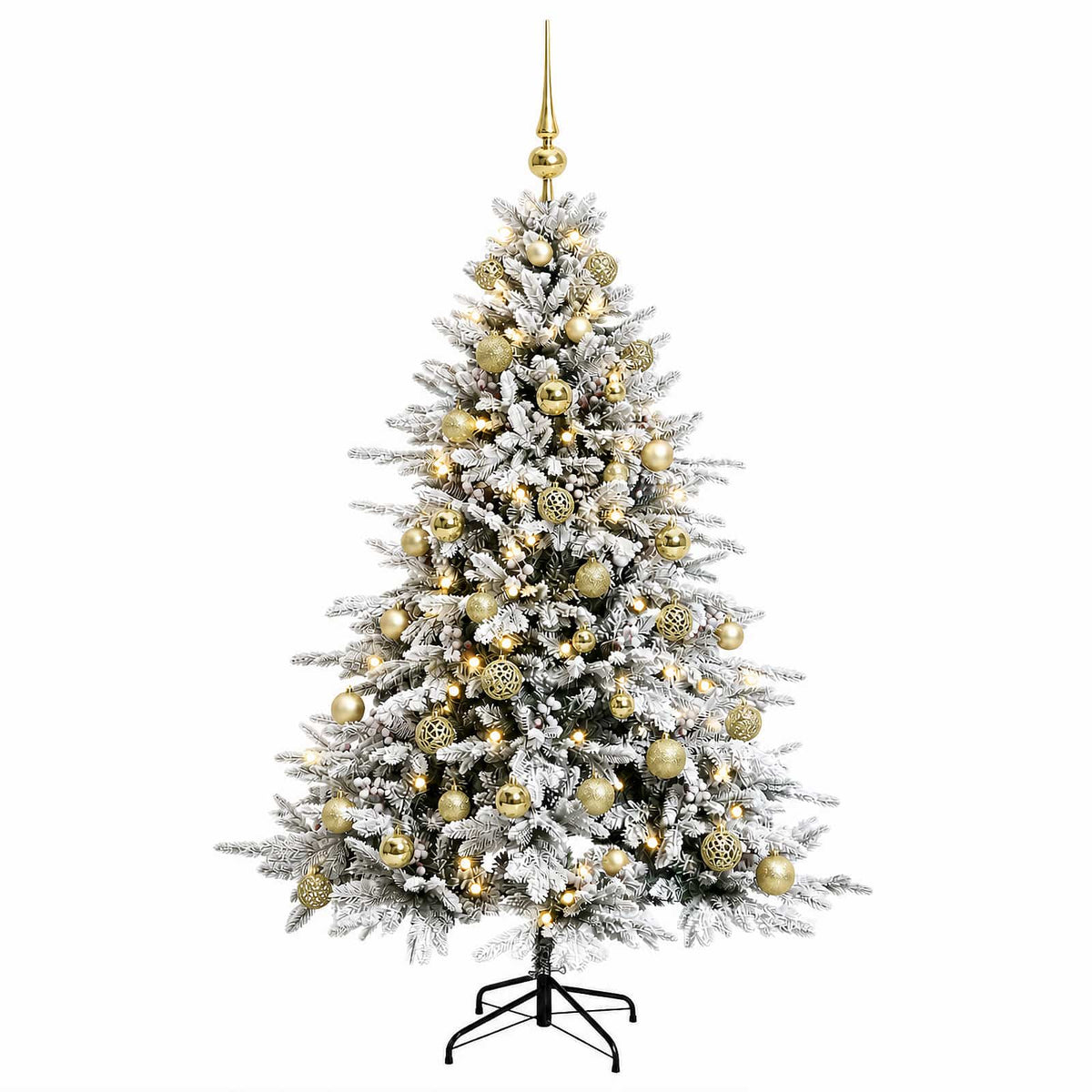 Albero di Natale artificiale con palline 150 cm 150 LED | homemem39