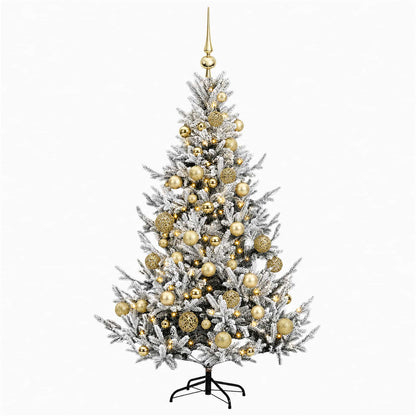 Albero di Natale artificiale con palline 150 cm 150 LED