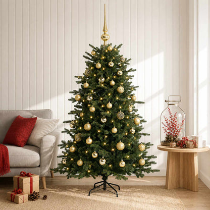 Albero di Natale artificiale con palline 150 cm 150 LED