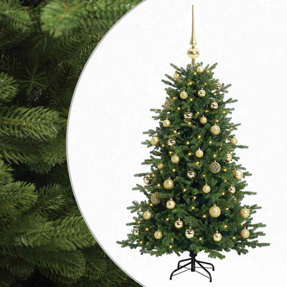 Albero di Natale artificiale con palline 150 cm 150 LED