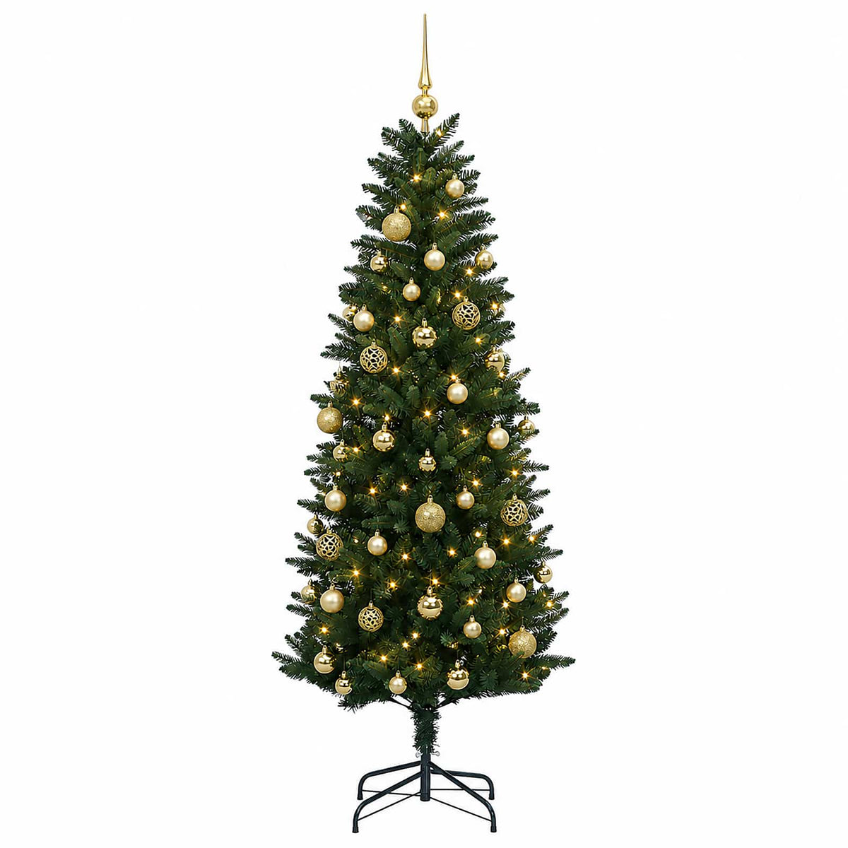Albero di Natale Artificiale con Palline 150 cm 150 LED | homemem39