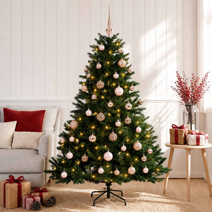 Albero di Natale artificiale con palline 150 cm 150 LED