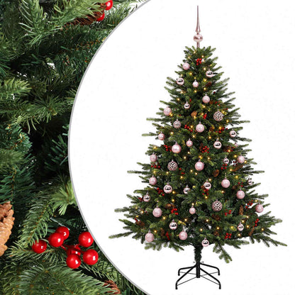 Albero di Natale artificiale con palline 150 cm 150 LED