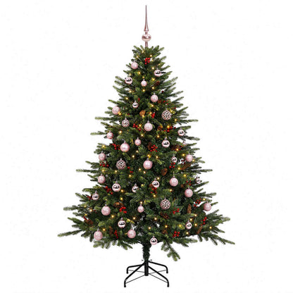 Albero di Natale artificiale con palline 150 cm 150 LED