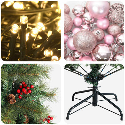 Albero di Natale artificiale con palline 150 cm 150 LED | homemem39
