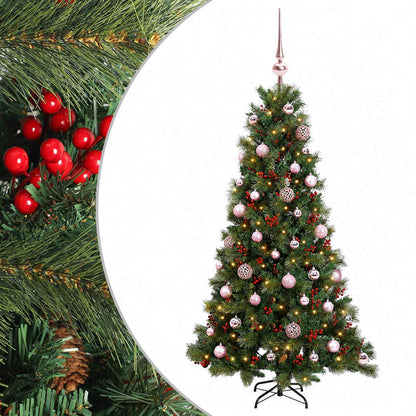 Albero di Natale artificiale con palline 150 cm 150 LED