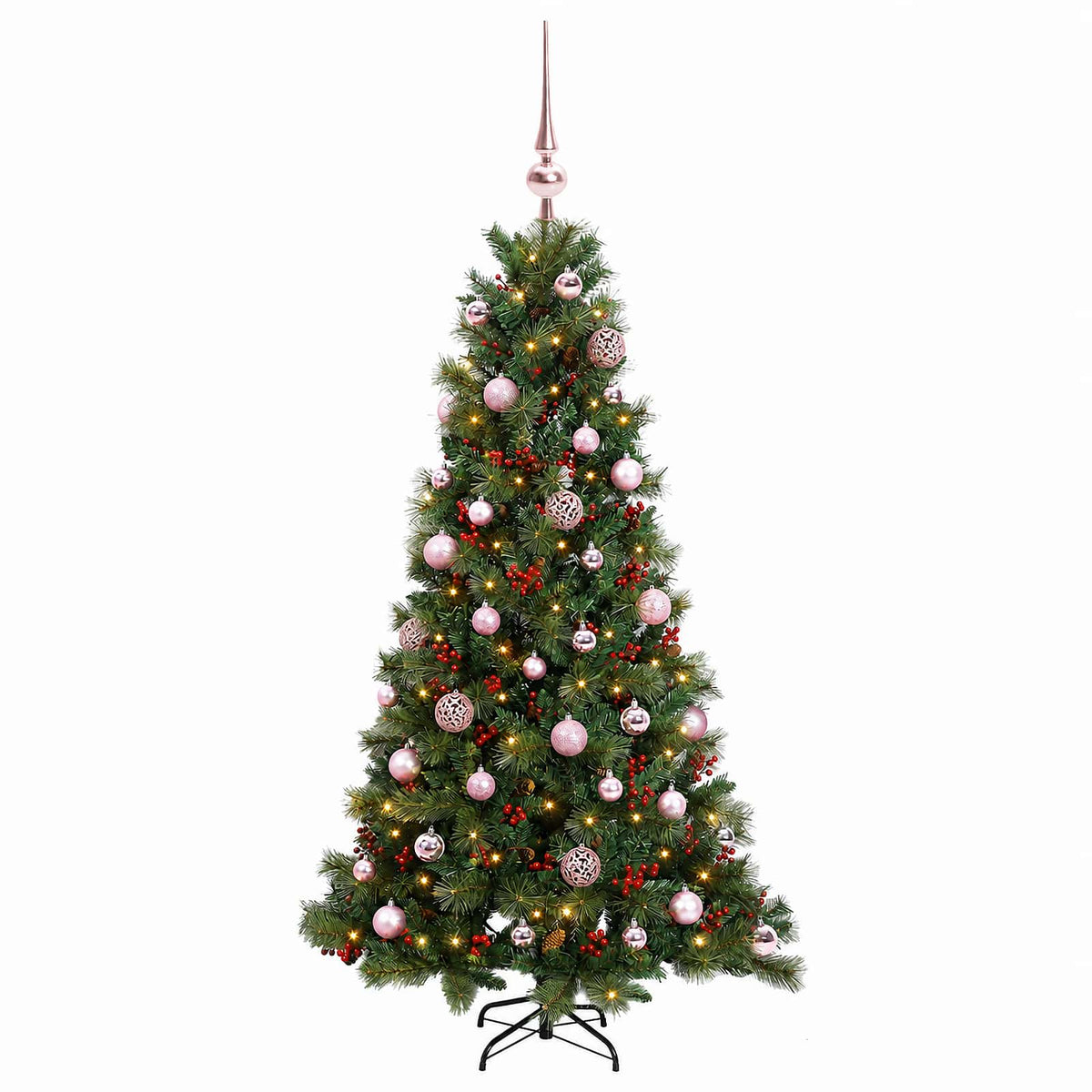 Albero di Natale artificiale con palline 150 cm 150 LED | homemem39