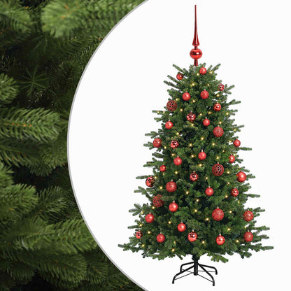 Albero di Natale artificiale con palline 120 cm 150 LED