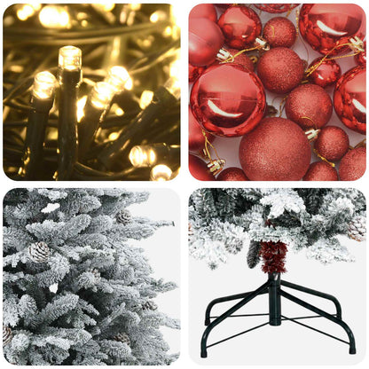 Albero di Natale Artificiale con Palline 120 cm 150 LED