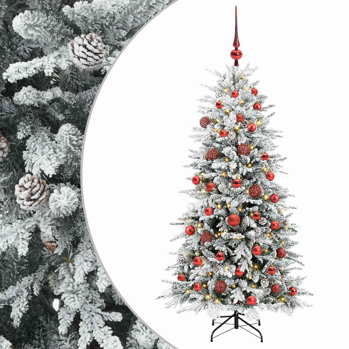 Albero di Natale Artificiale con Palline 120 cm 150 LED