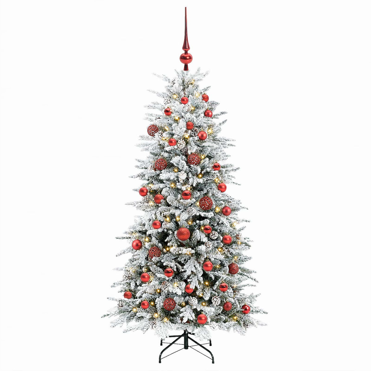 Albero di Natale Artificiale con Palline 120 cm 150 LED