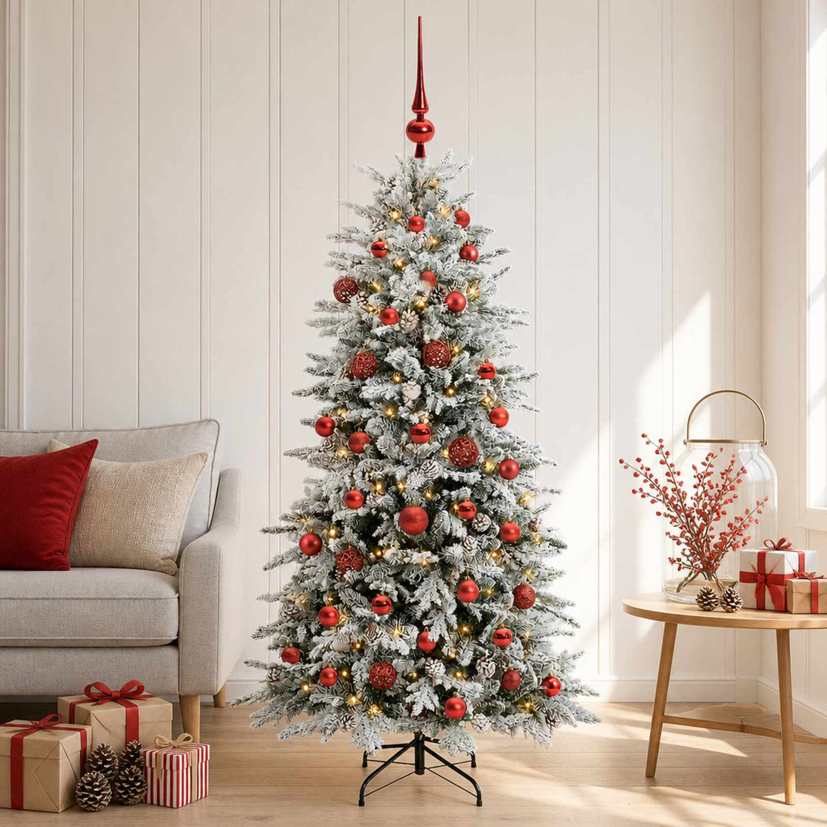 Albero di Natale Artificiale con Palline 120 cm 150 LED