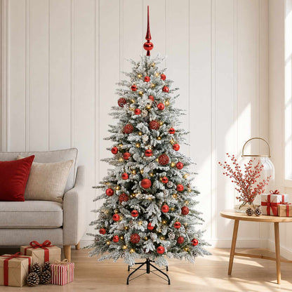 Albero di Natale Artificiale con Palline 120 cm 150 LED