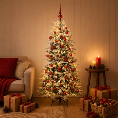Albero di Natale Artificiale con Palline 120 cm 150 LED