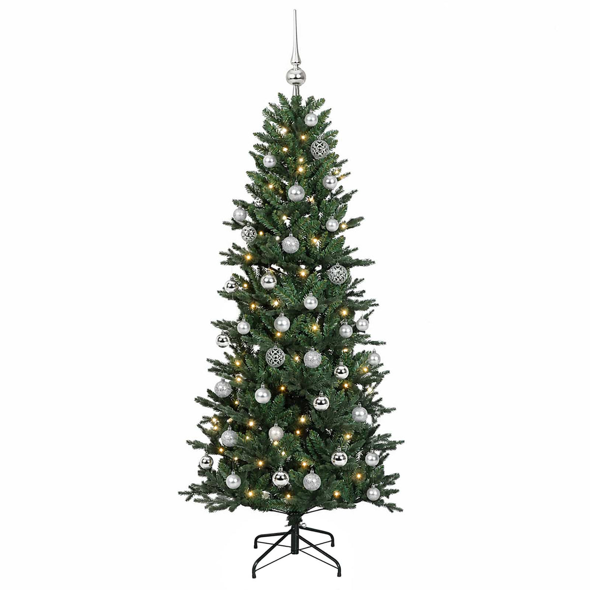 Albero di Natale artificiale con palline 150 cm 150 LED | homemem39