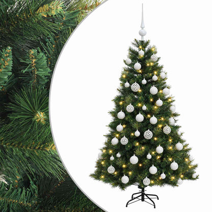 Albero di Natale artificiale con palline 120 cm 150 LED