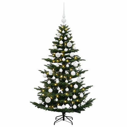 Albero di Natale artificiale con palline 150 cm 150 LED