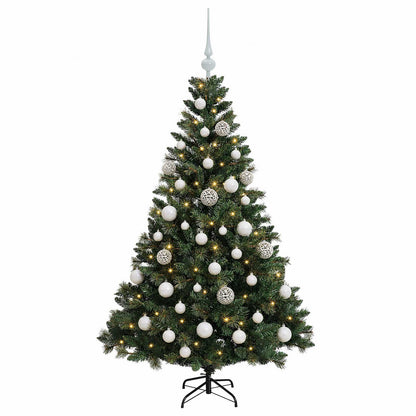 Albero di Natale Artificiale con Palline 150 cm 150 LED