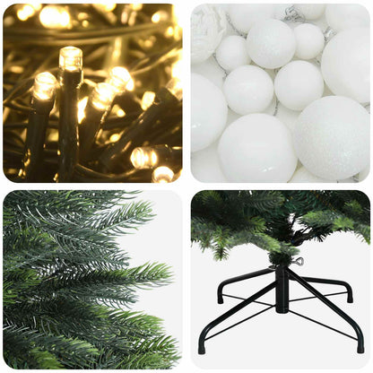 Albero di Natale Artificiale con Palline 120 cm 150 LED