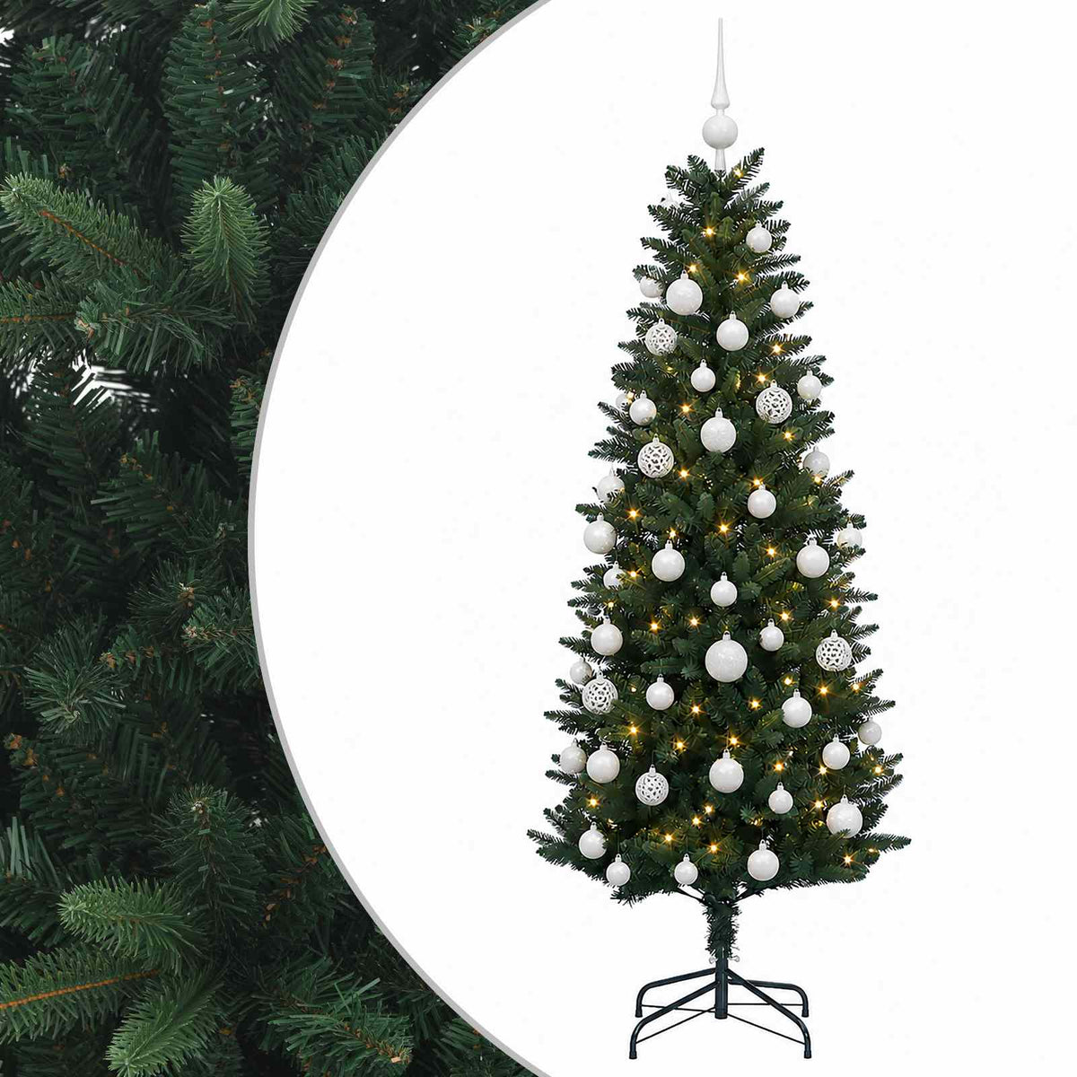 Albero di Natale Artificiale con Palline 120 cm 150 LED | homemem39