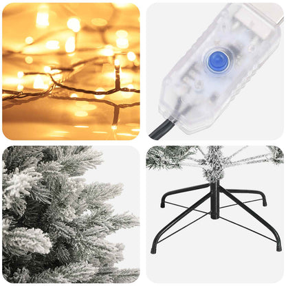 Albero di Natale Artificiale con Rami Pieghevoli 240 cm 300 LED