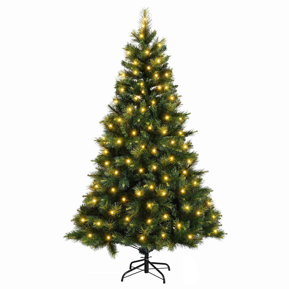Albero di Natale Artificiale con Rami Pieghevoli 210 cm 300 LED