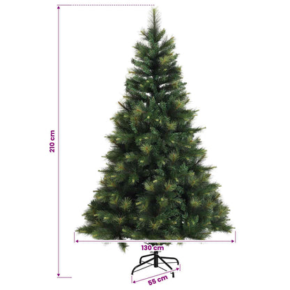 Albero di Natale Artificiale con Rami Pieghevoli 210 cm 300 LED