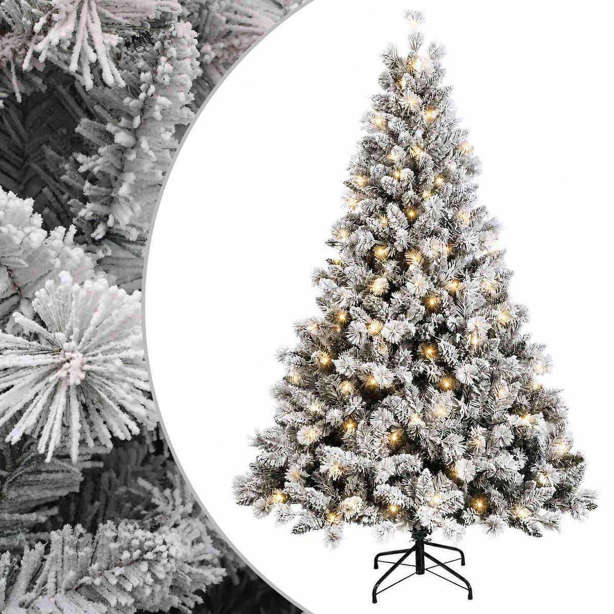 Albero di Natale Artificiale con Rami Pieghevoli 180 cm 300 LED