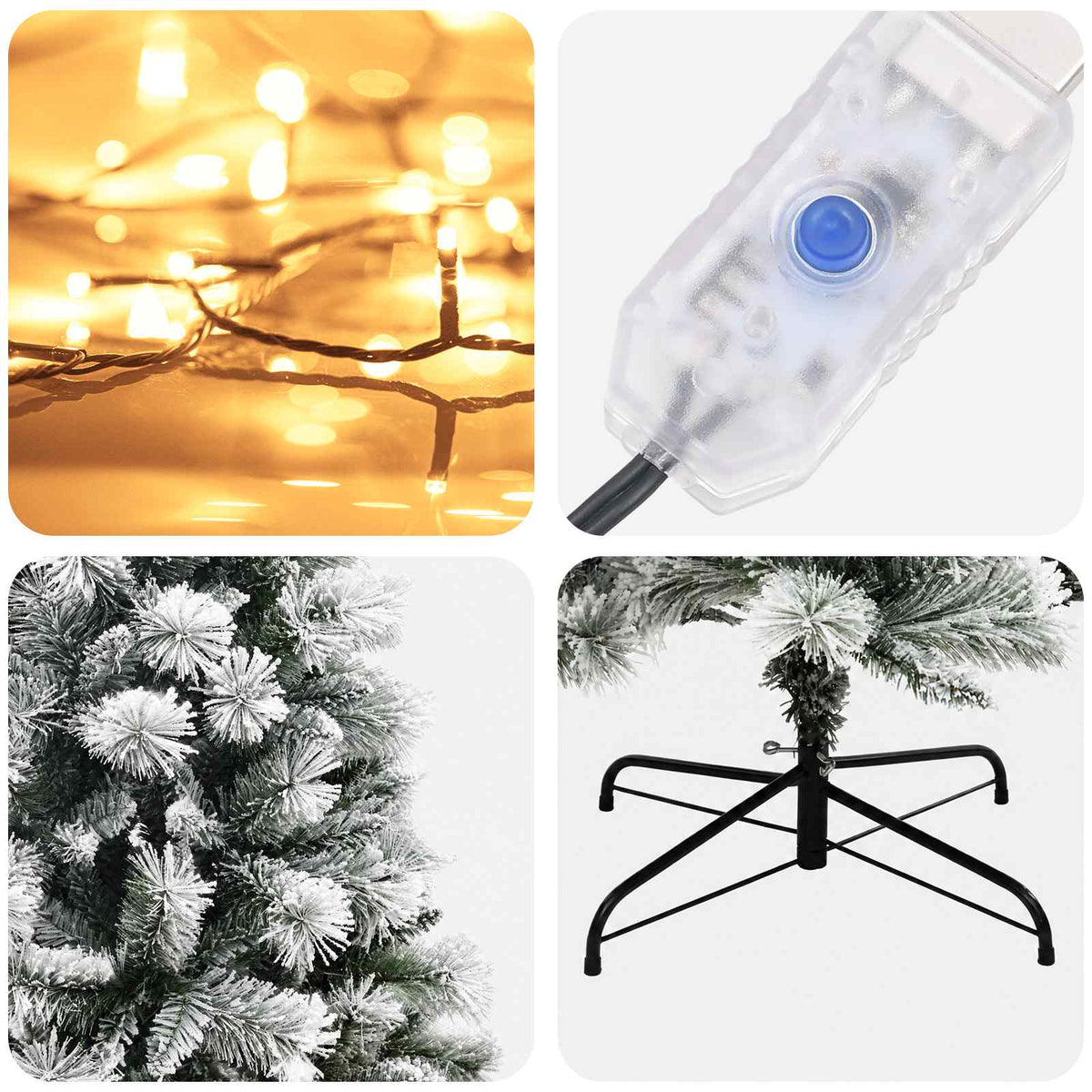 Albero di Natale Artificiale con Rami Pieghevoli 180 cm 300 LED | homemem39